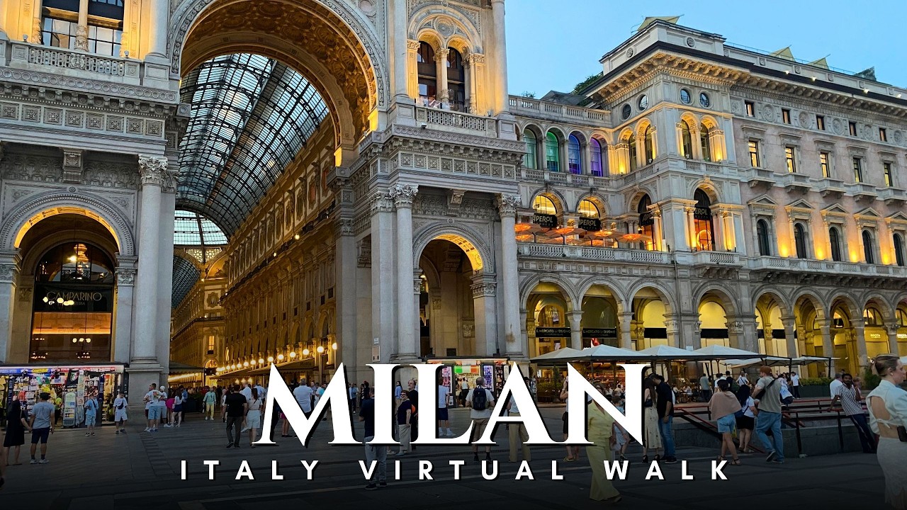 Summer in Milan 🇮🇹 Evening Walk in Via Dante & Duomo &bull; 4K UHD
