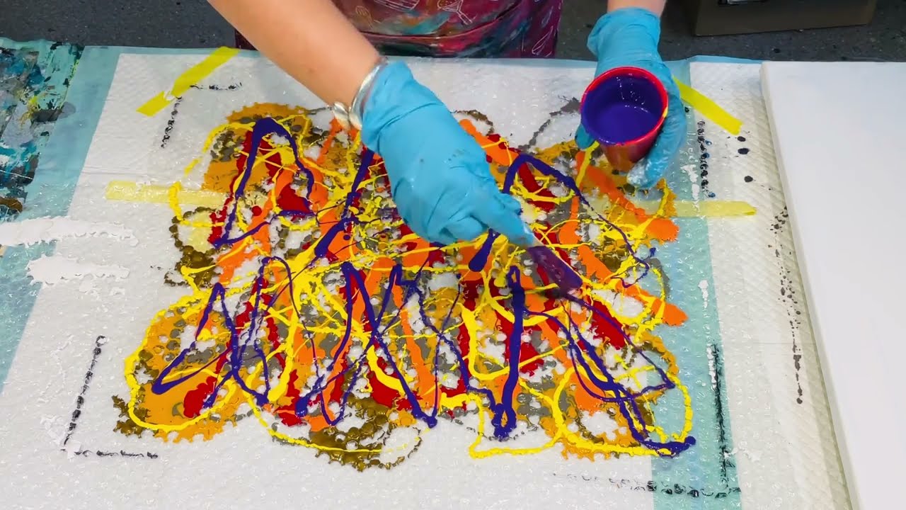 MUST SEE Dipping on chubby bubble wrap 🤩 CARNIVAL OF COLOURS STUNNING EFFECTS 🤗acrylic pouring