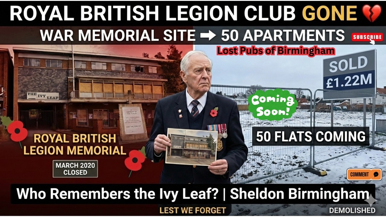Who Remembers This Place 💔 Royal British Legion Ivy Leaf GONE War Memorial Site Now 50 Flats Sheldon