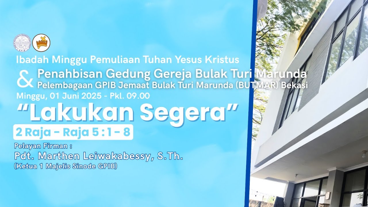 Ibadah Hari Minggu dan Pelembagaan Bakal Jemaat GPIB ke 352, Bulak Turi | LIVE EVENT