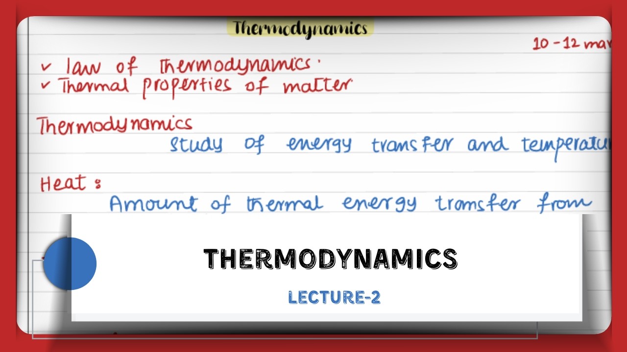 A2 PHYSICS | Lecture-2 thermodynamics EP-1