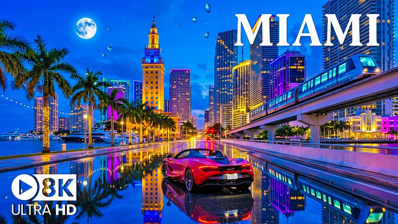 Miami 8K 🚤 | Coastal Paradise, Modern Skyline & Luxury City Vibes