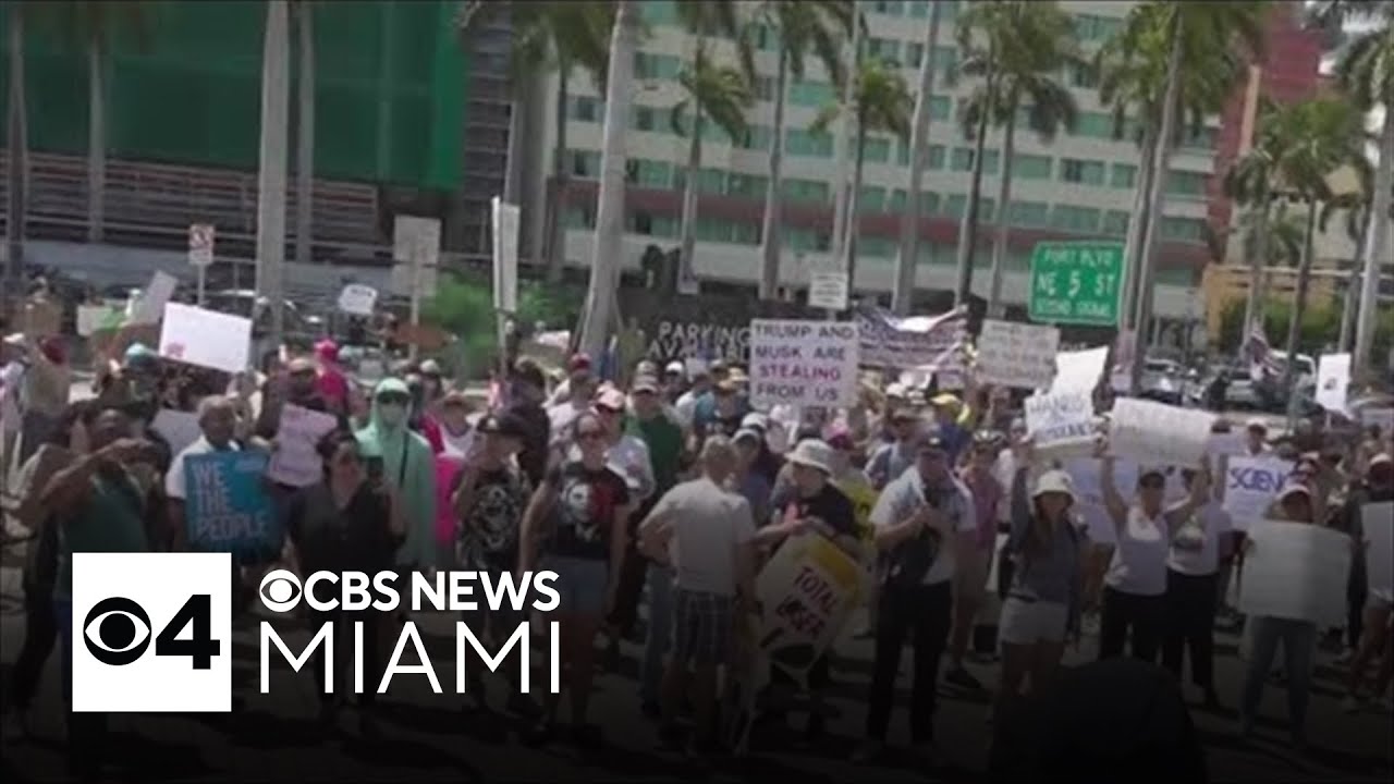 Demonstrators gather for 