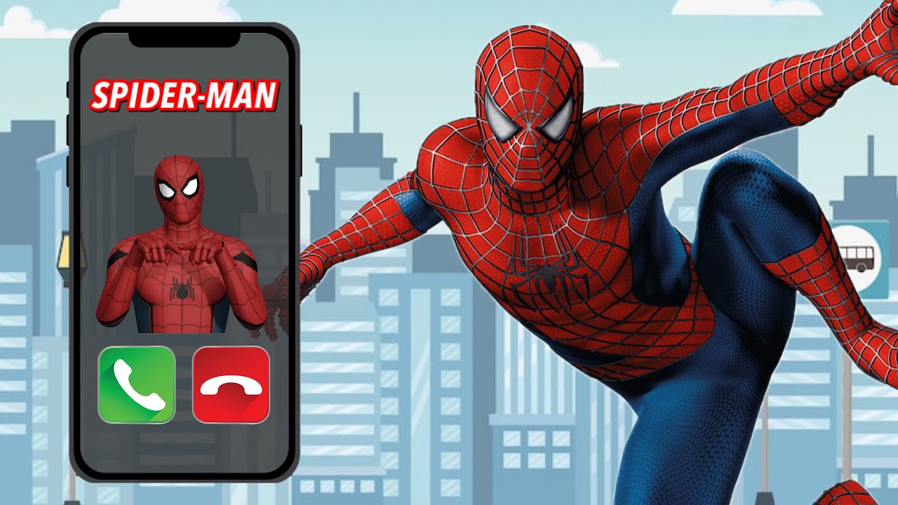 Llamada a Spiderman 🕷️El Hombre Ara&ntilde;a, llamada al tel&eacute;fono. Ay&uacute;dale a seguir salvando la ciudad.