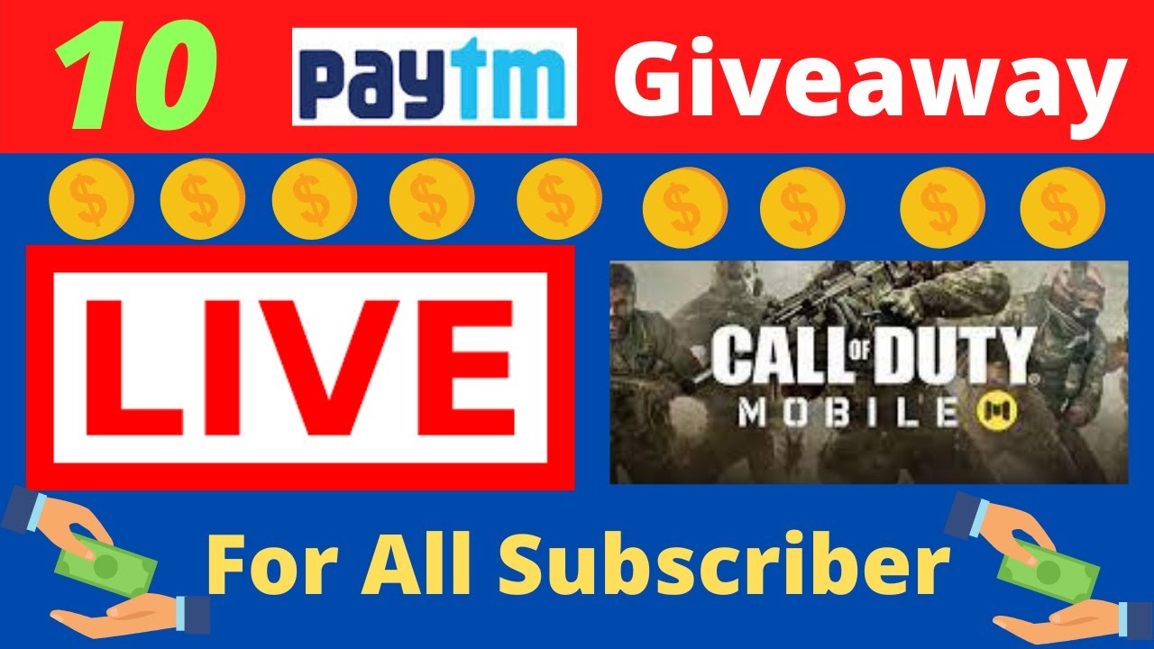 🔴Live 10 Rs Paytm Cash Giveaway For My YouTube Family | Paytm Cash Giveaway 2021 | COD Mobile