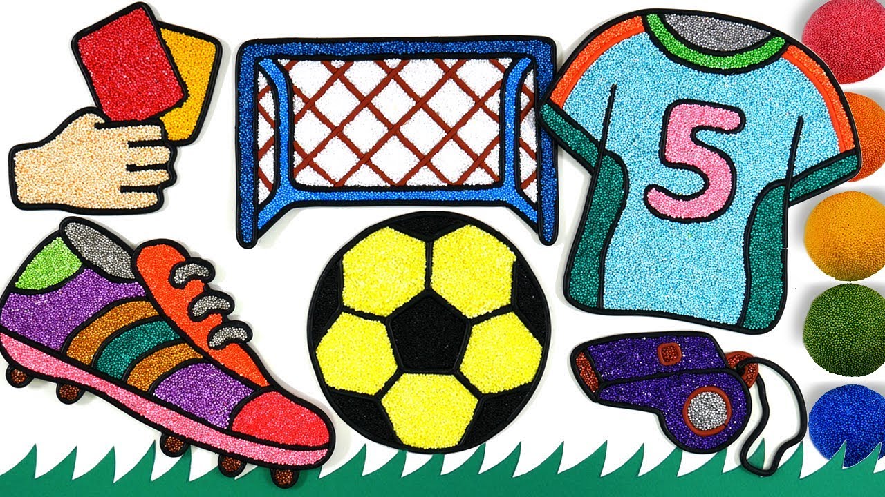 Cara Menggambar Dan Mewarnai sepak bola Dan Sepatu bola  Warna Warni dan football untuk Anak-anak