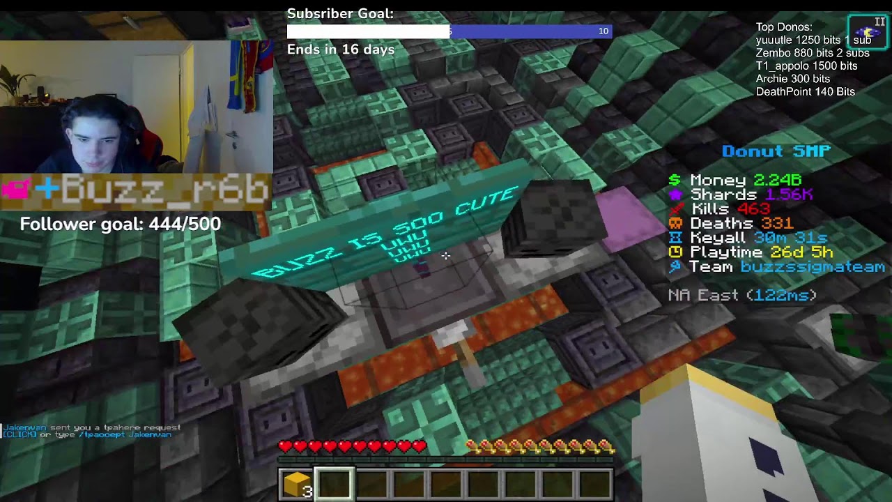 🔴DonutSmp Live🔴Rating bases 🔴IGN:Buzz_r6b🔴Faceac🔴 1m per 🔴