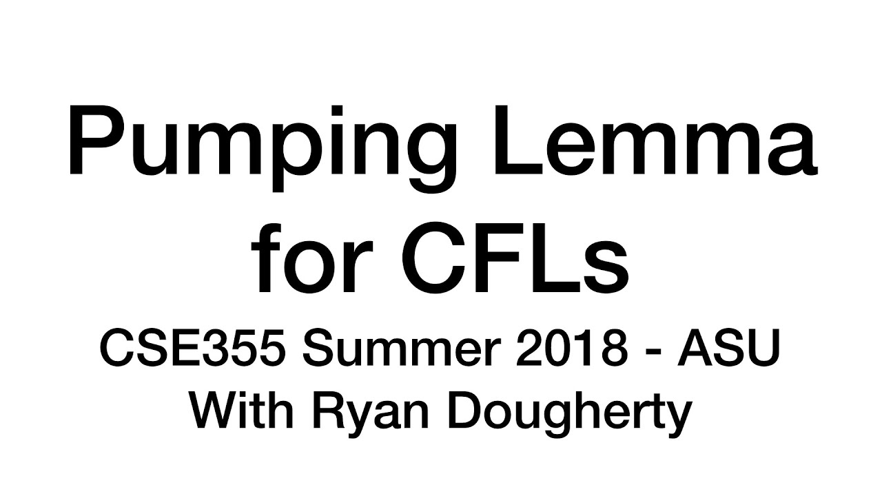 Pumping Lemma for CFLs Pt. 2 - CSE355 Intro Theory of Computation 7/23 Pt. 2