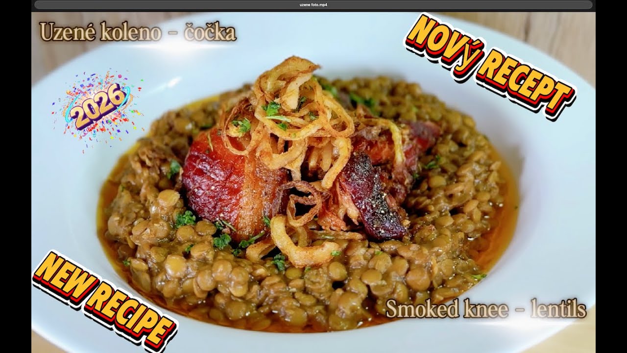 Díl 54:   Uzené koleno - čočka - Smoked knee - lentils. English subtitles,  English recipe.