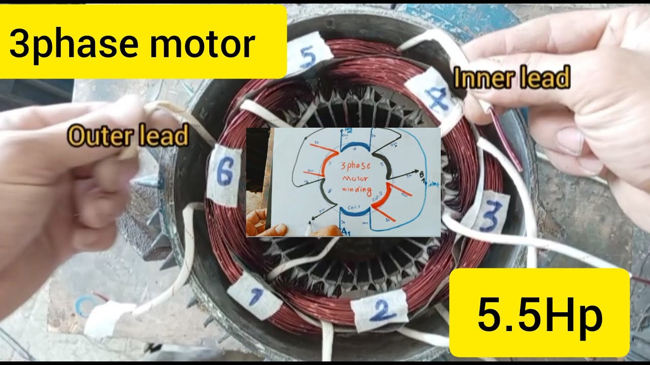 5.5Hp|3phase motor rewinding|12 set coil|full video and Diagram