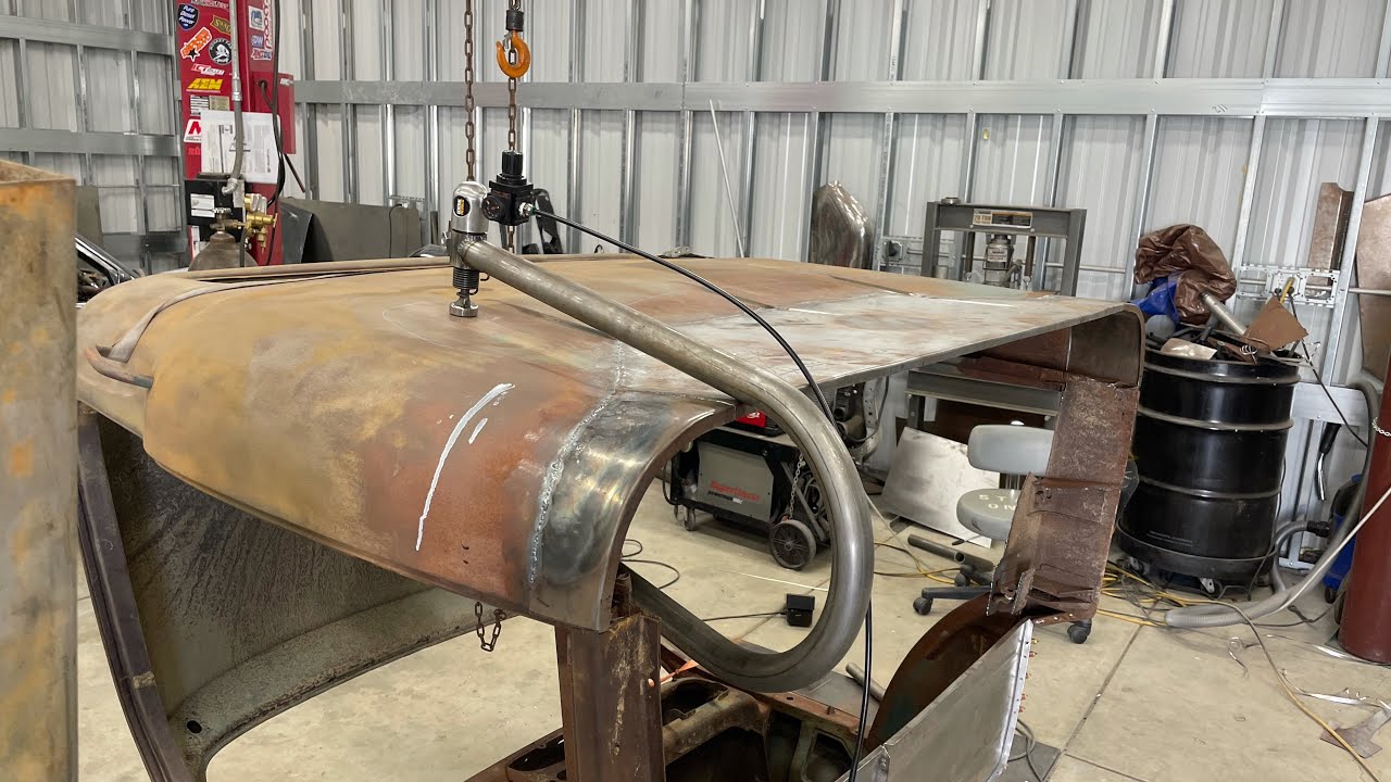 DIY planishing hammer gets put to work on the 1951 Ford COE Sheetmetal repair!