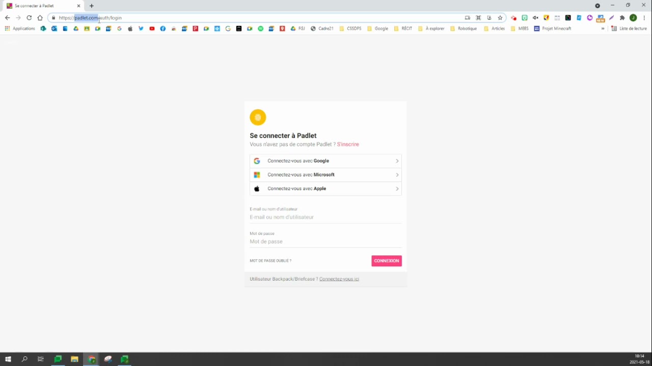 Créer un Padlet et le partager à mon enseignant