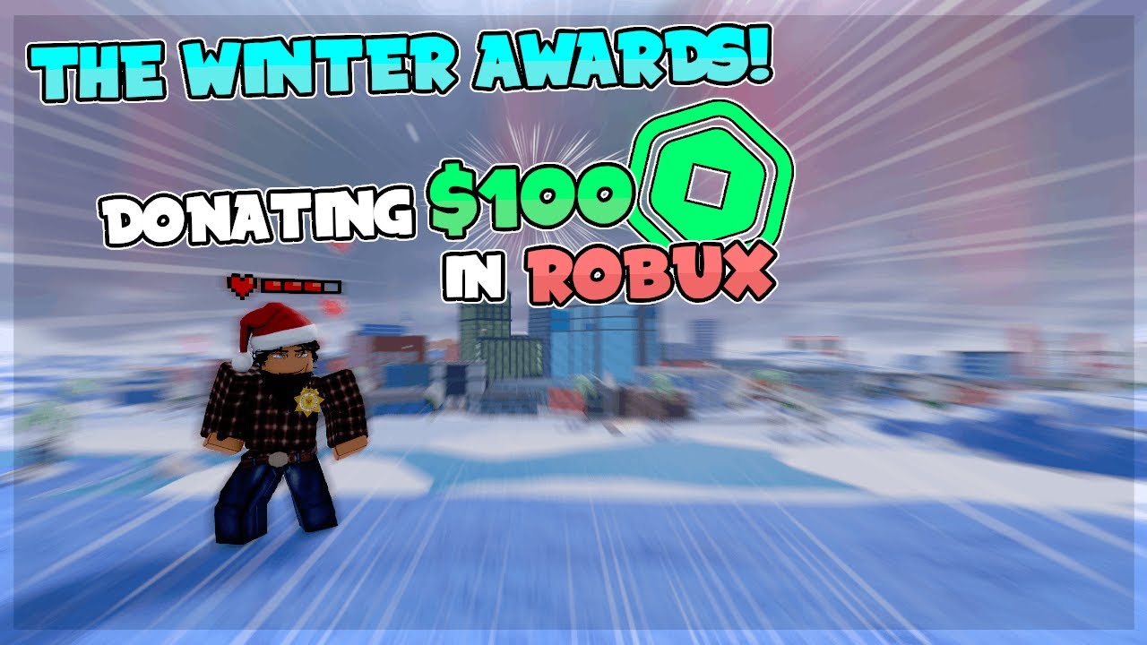 DONATING $100 IN ROBUX!! | THE WINTER AWARDS!🎅 (Roblox Jailbreak) LIVE 🔴#roadto1k
