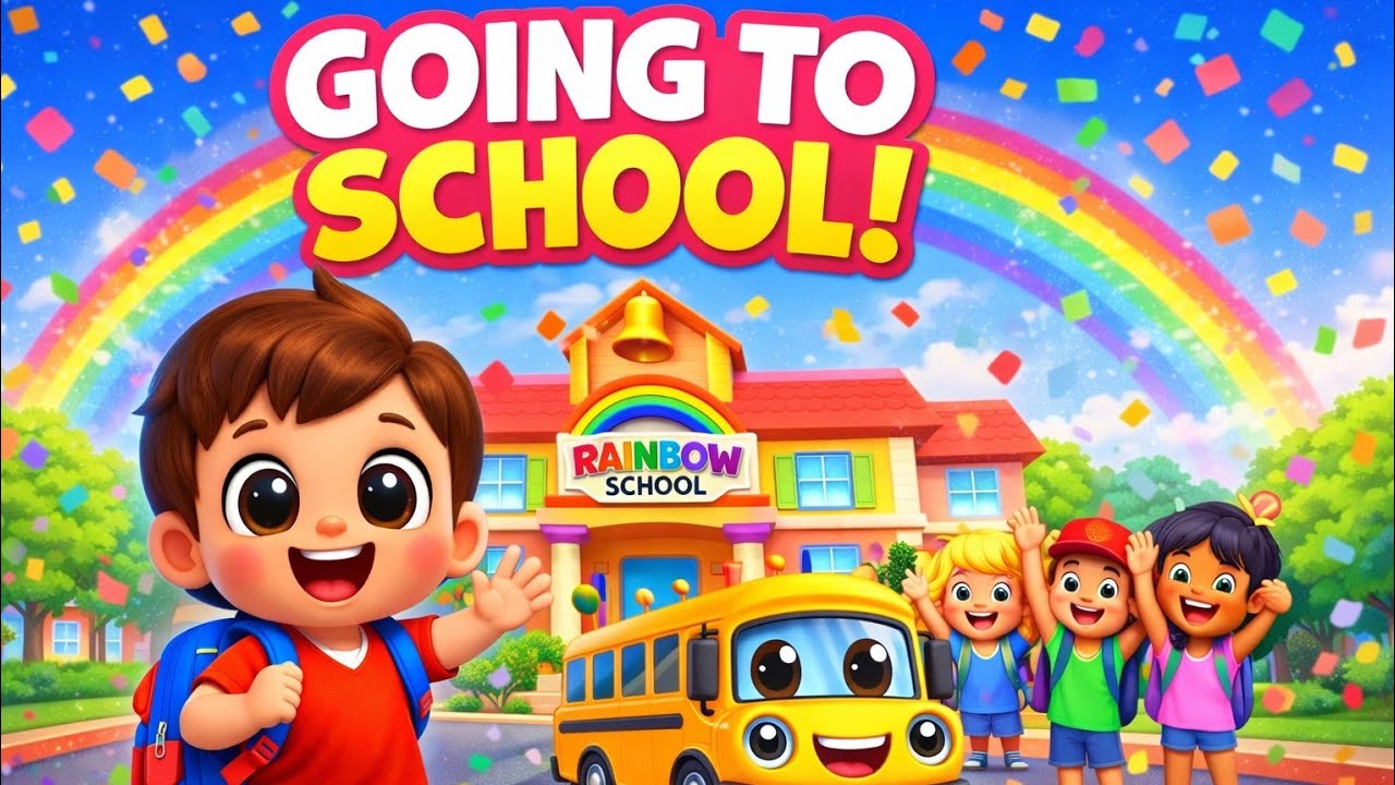 Going to Rainbow School 🌈🎒 | Fun 3D Kids School Song | Preschool Learning Rhyme