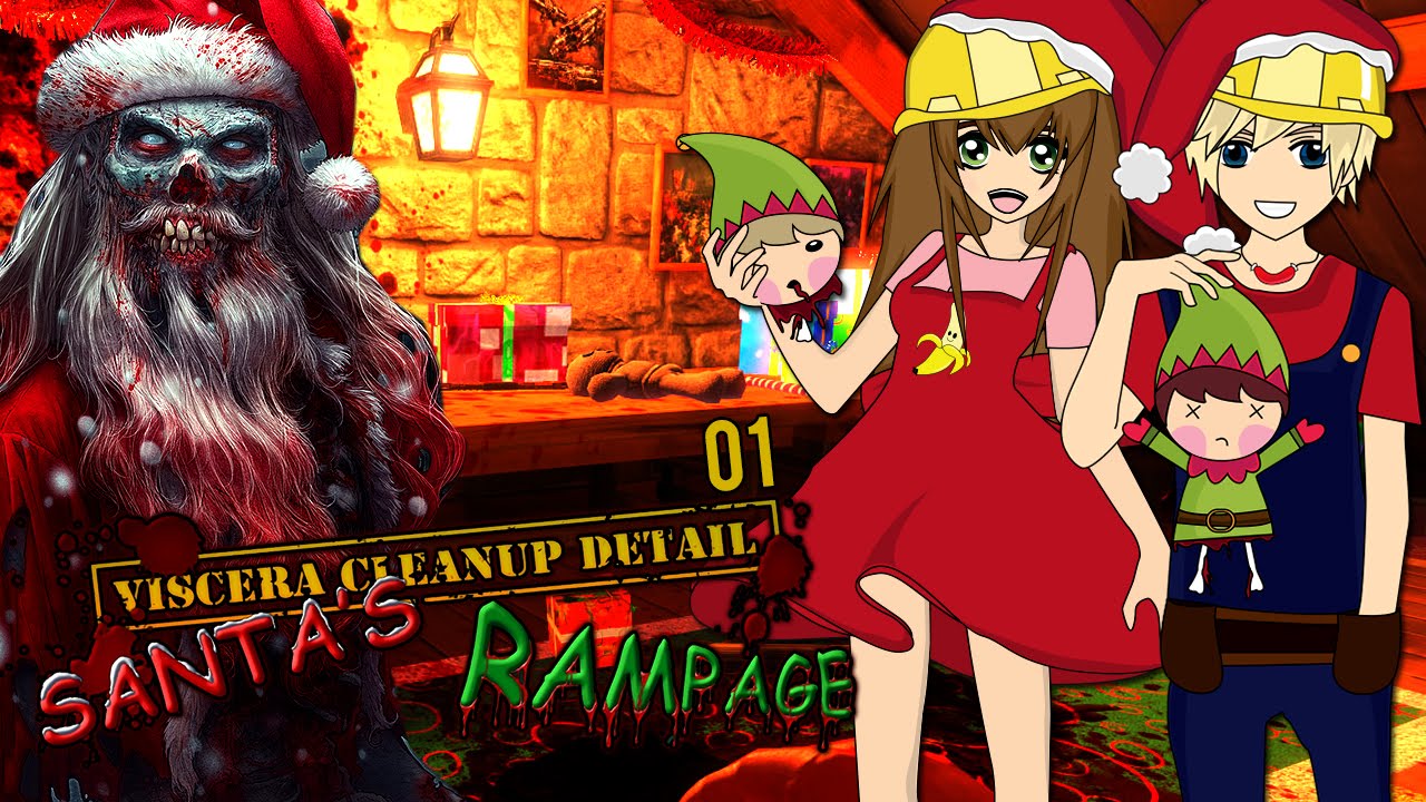 SANTA'S RAMPAGE #01 - Santa hat gesoffen!!! ● Let's Play Together Viscera Cleanup Detail