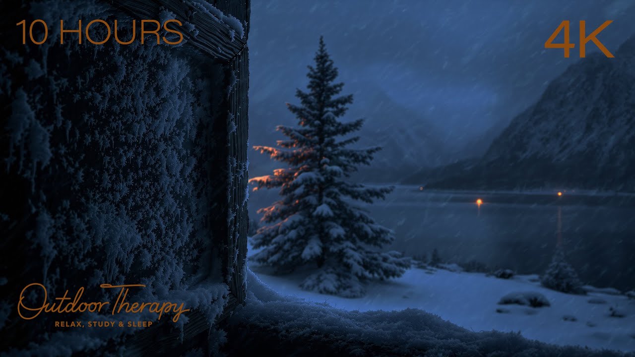 Whispering Blizzard in the Fjord | Howling Wind & Blowing Snow | Winter Ambience | Relax | Sleep