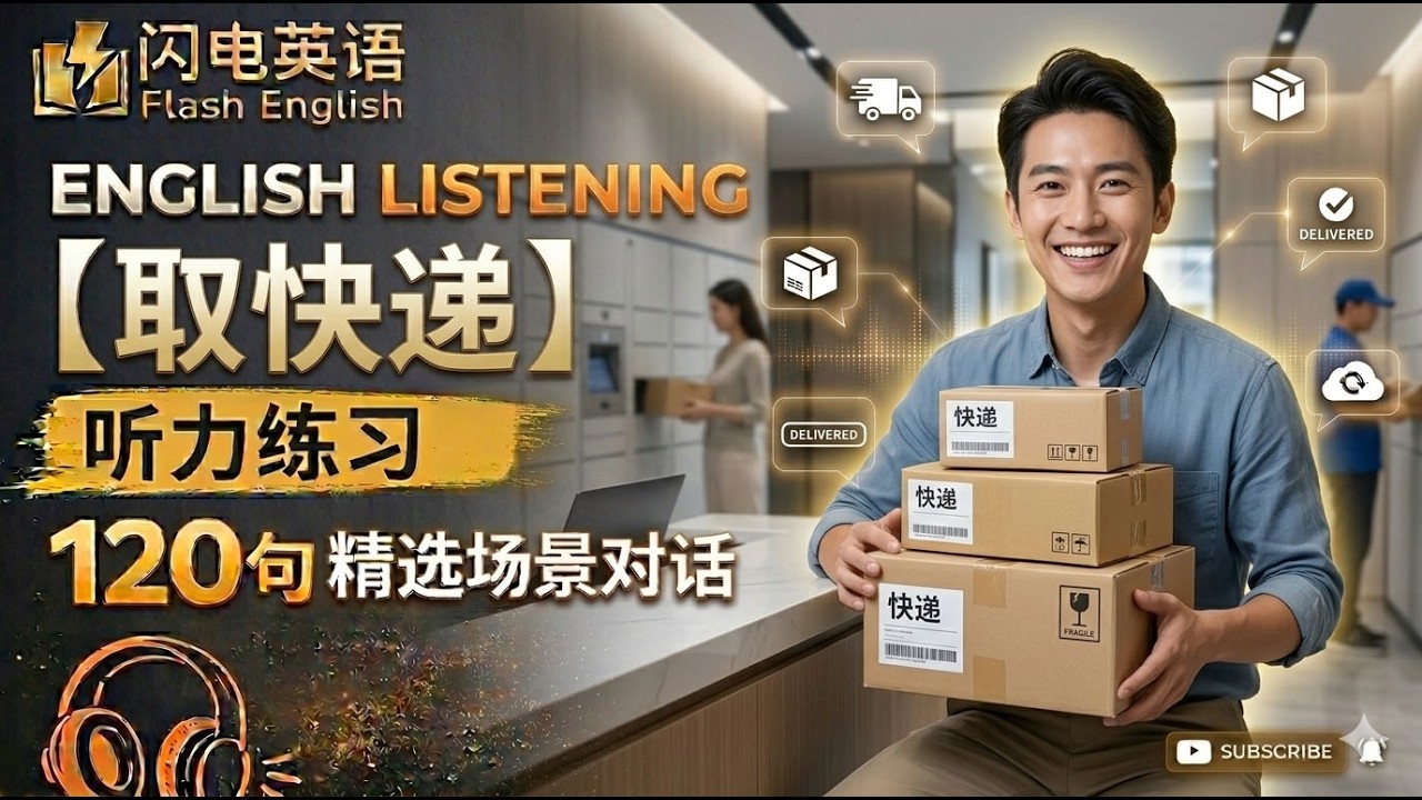 🇱🇷从零开始学英语｜120句英文日常对话精听 模拟各种对话场景｜取快递，查看取件码，到驿站，核对信息，签收带走，拆箱检查｜每天 1小時聽英文One Hour English ｜让你的英文聽力暴漲