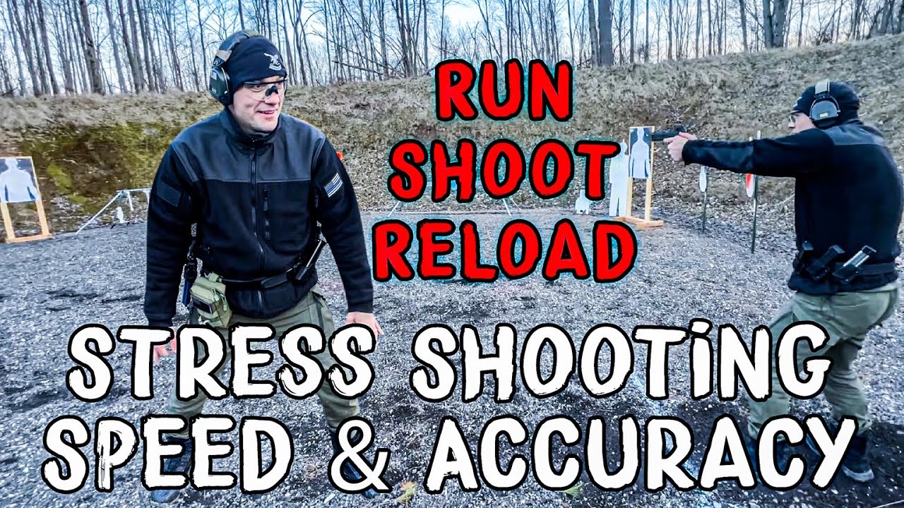 Stress Shooting Speed & Accuracy Pistol Drill - Two Targets 15  Yards Apart - Run, Shoot and Reload