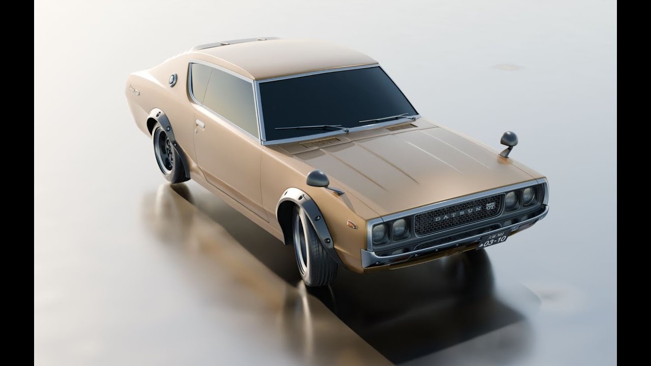 1977 Datsun car 3d model