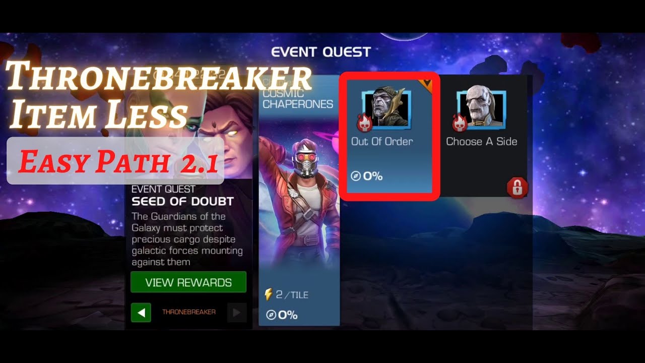 MCOC| EQ 2.1 | Easy Path | Out Of Order | SEED OF DOUBT |  Throne Breaker | Item less |