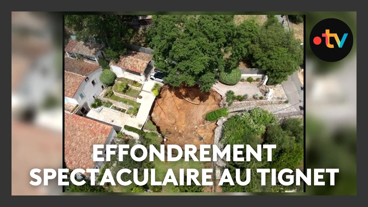 Un impressionnant éboulement à quelques mètres d'habitations au Tignet