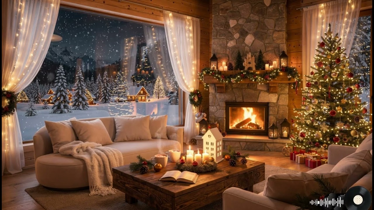 Cozy Winter Jazz by the Fireplace 🎄 Smooth Jazz, Snowy Forest & Christmas Ambience