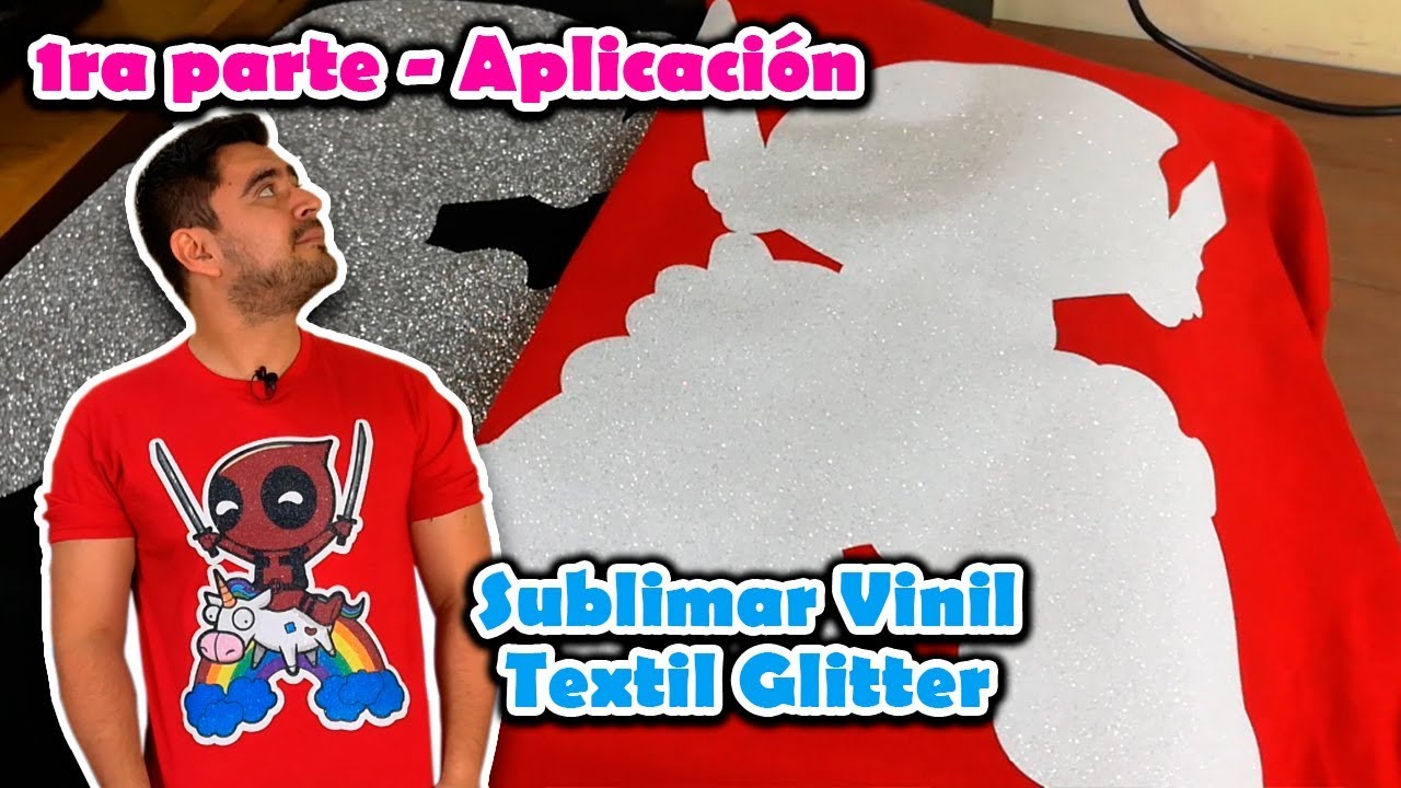 Sublimar Vinil Textil Glitter Blanco y Gris - Aplicacion