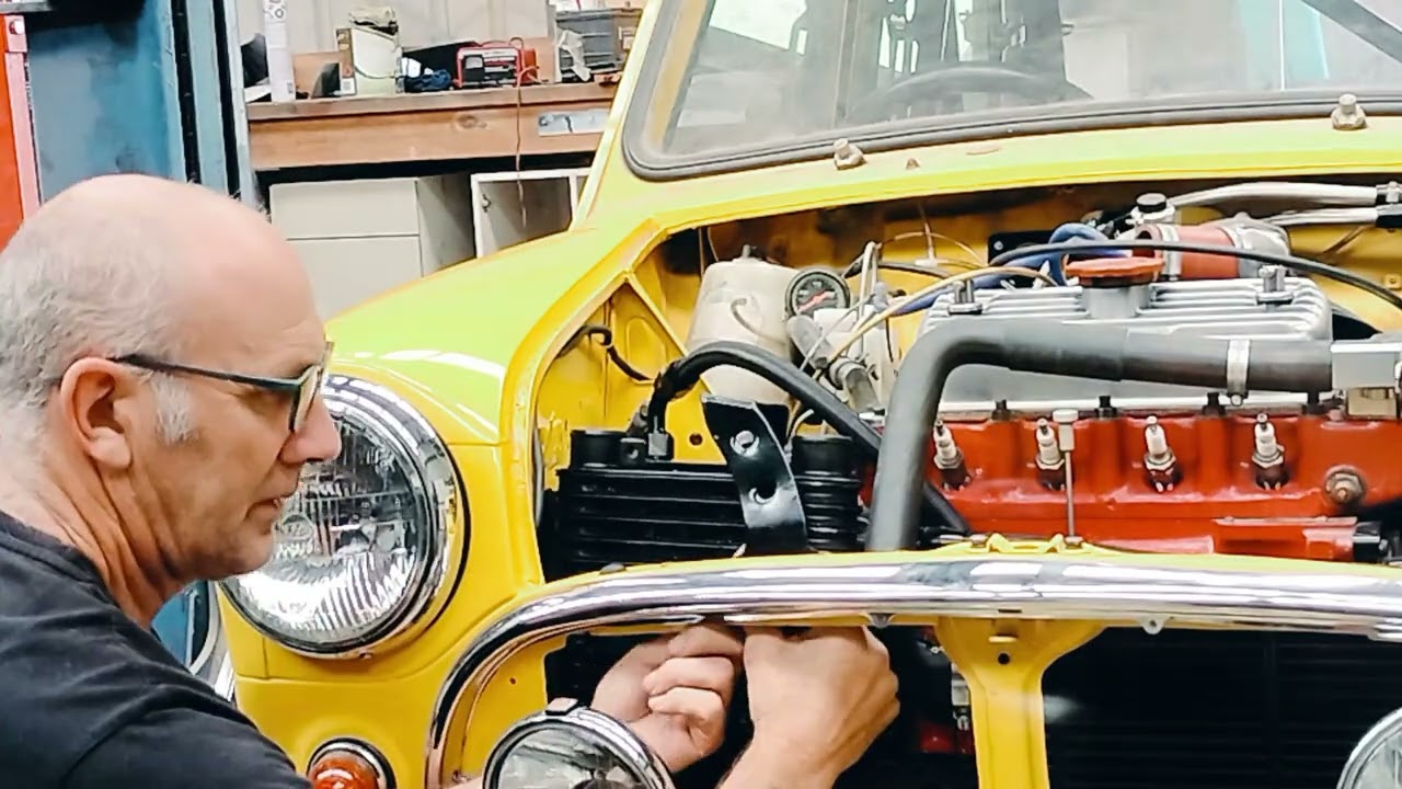 classic mini turbo installing an intercooler, finishing the wiring and engine bay tidy up