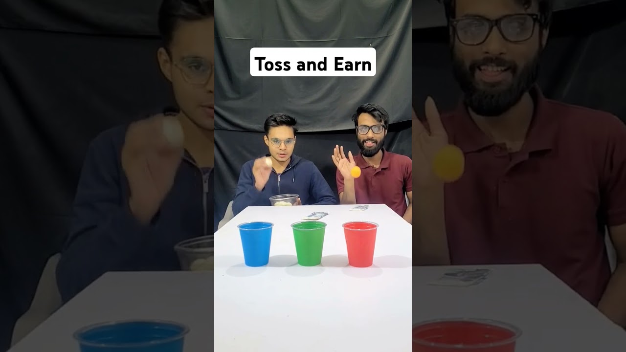Toss and earn💰!! #usa #challenge #partygame #funny #fungames #pingpongchallenge #duochallenge #party