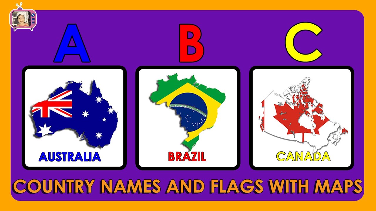 ABC Country Names and Flags with Maps | ABC Flags with Maps for Kids | ABC Song for Kids