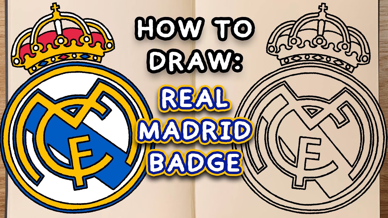 How To Draw: REAL MADRID CF BADGE (step by step drawing tutorial)