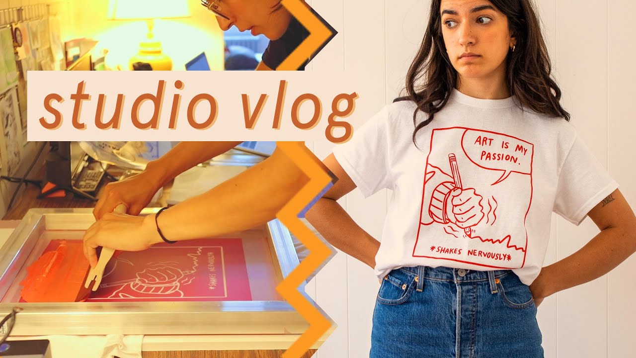 STUDIO VLOG ☁️ screen printing t-shirts!