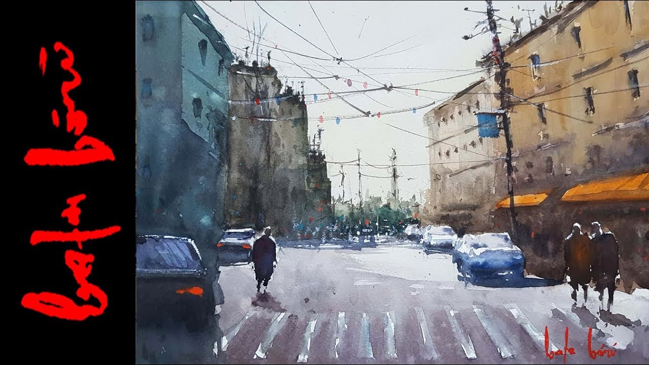 Cityscape (Shadows)- Watercolor Painting Demo