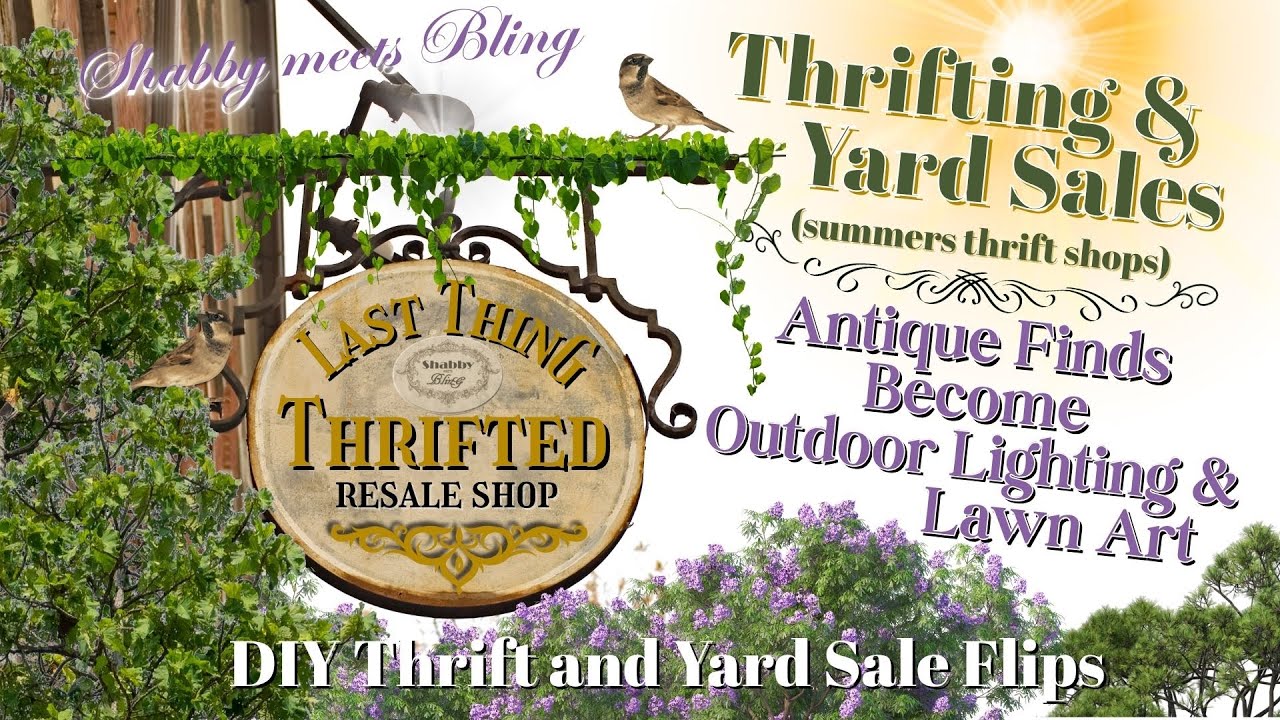 DIY Garden Decor Ideas Using Thrifted Yard Sale & Roadside Finds /  Lawn Art /Last Thing Thrifted