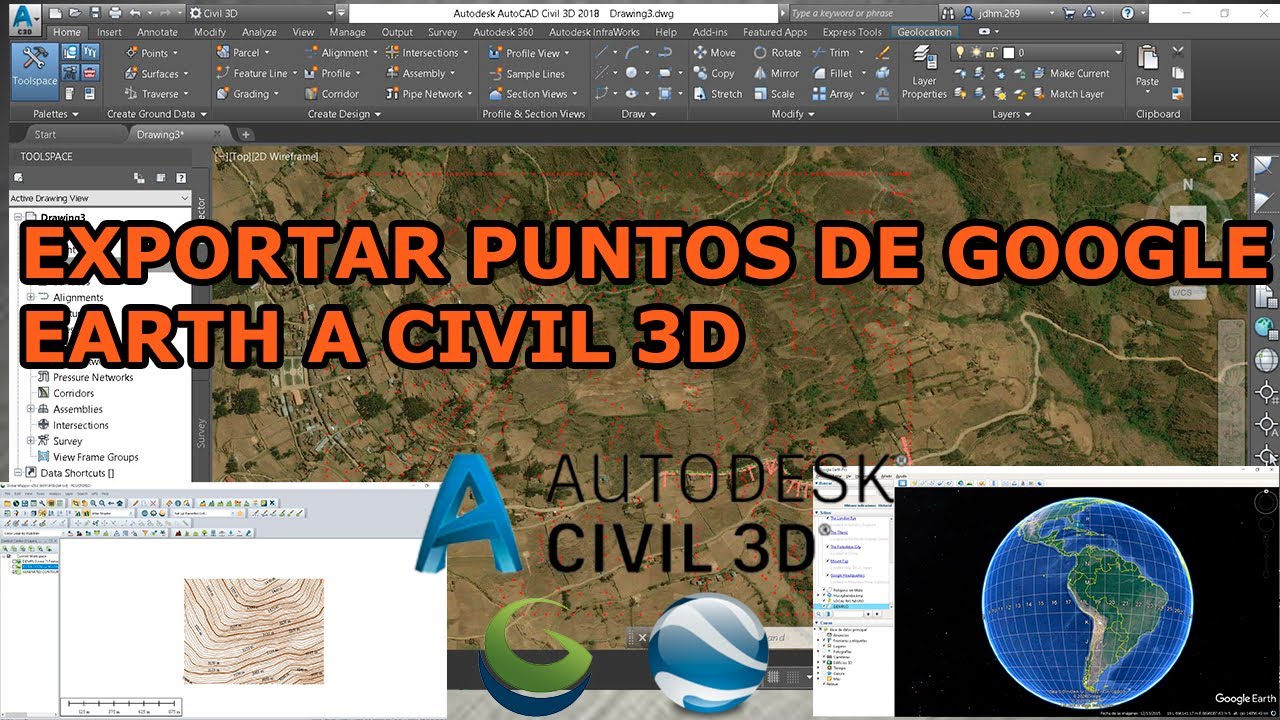 EXPORTAR PUNTOS DE GOOGLE EARTH A CIVIL 3D  DE MANERA RÁPIDA