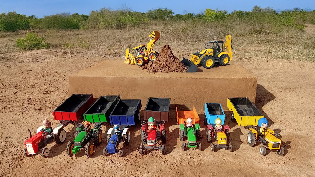 jcb sand shifting work | JCB 5cx backhoe loader |swaraj 855 | john deere tractor