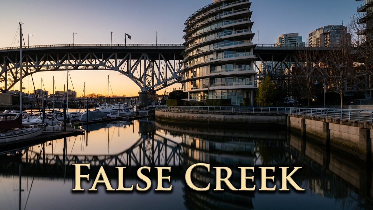 ☀️ 🌅 4K False Creek Waterfront Reflections for Relaxation, BC Canada