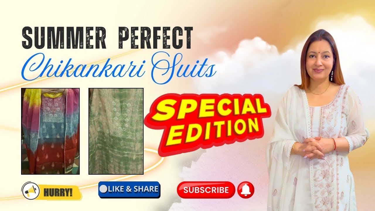 6/5/25. Limited Stock | Lucknavi Chikankari Handwork on Kota Doria Cotton Suits