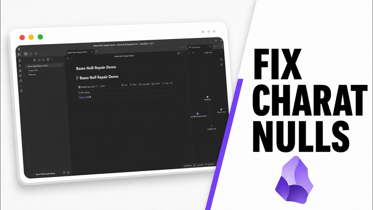 How to Fix Obsidian Bases charAt Null Errors (Bases Null Repair)