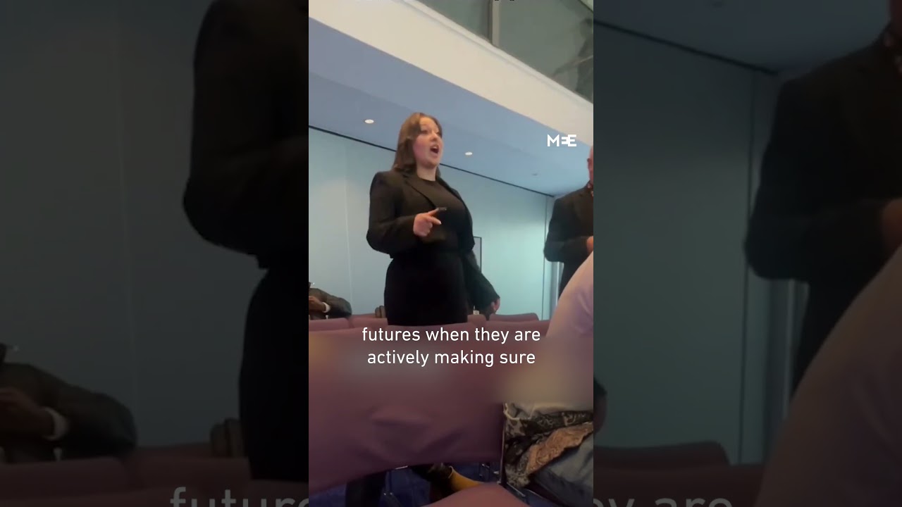 Activists interrupt British BAE Systems presentation over Gaza bombing connection