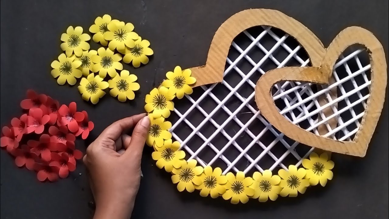 4 Unique Flower Wall Hanging / Quick Paper Craft For Home Decoration  Easy Wall Mate DIY Decor