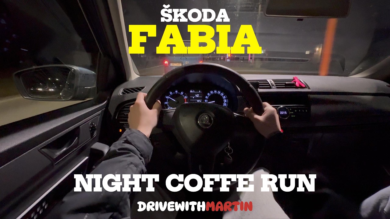 POV Night Coffe Run [4K] | 2015 Škoda Fabia 1.0MPI 75HP