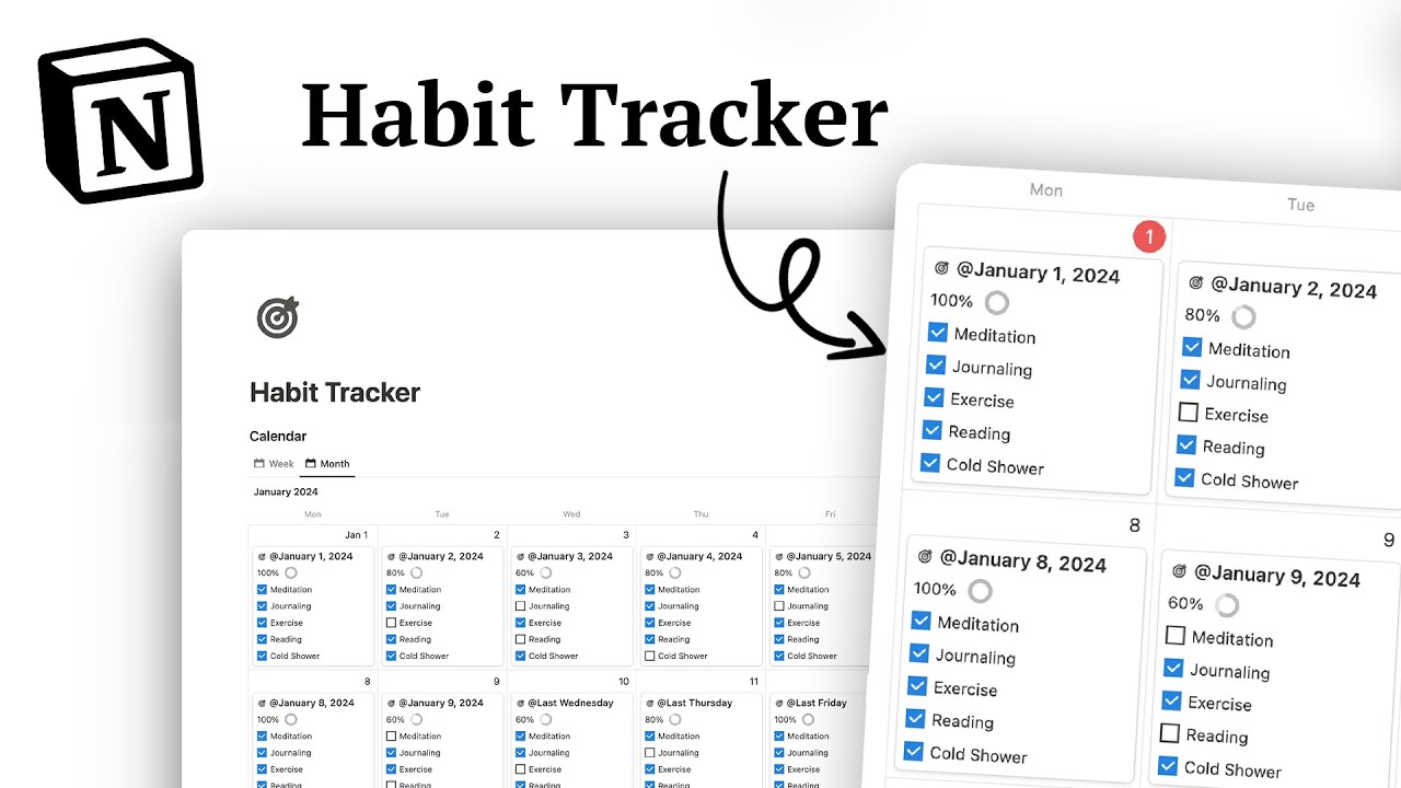 Notion Habit Tracker Template Tour (FREE Download)