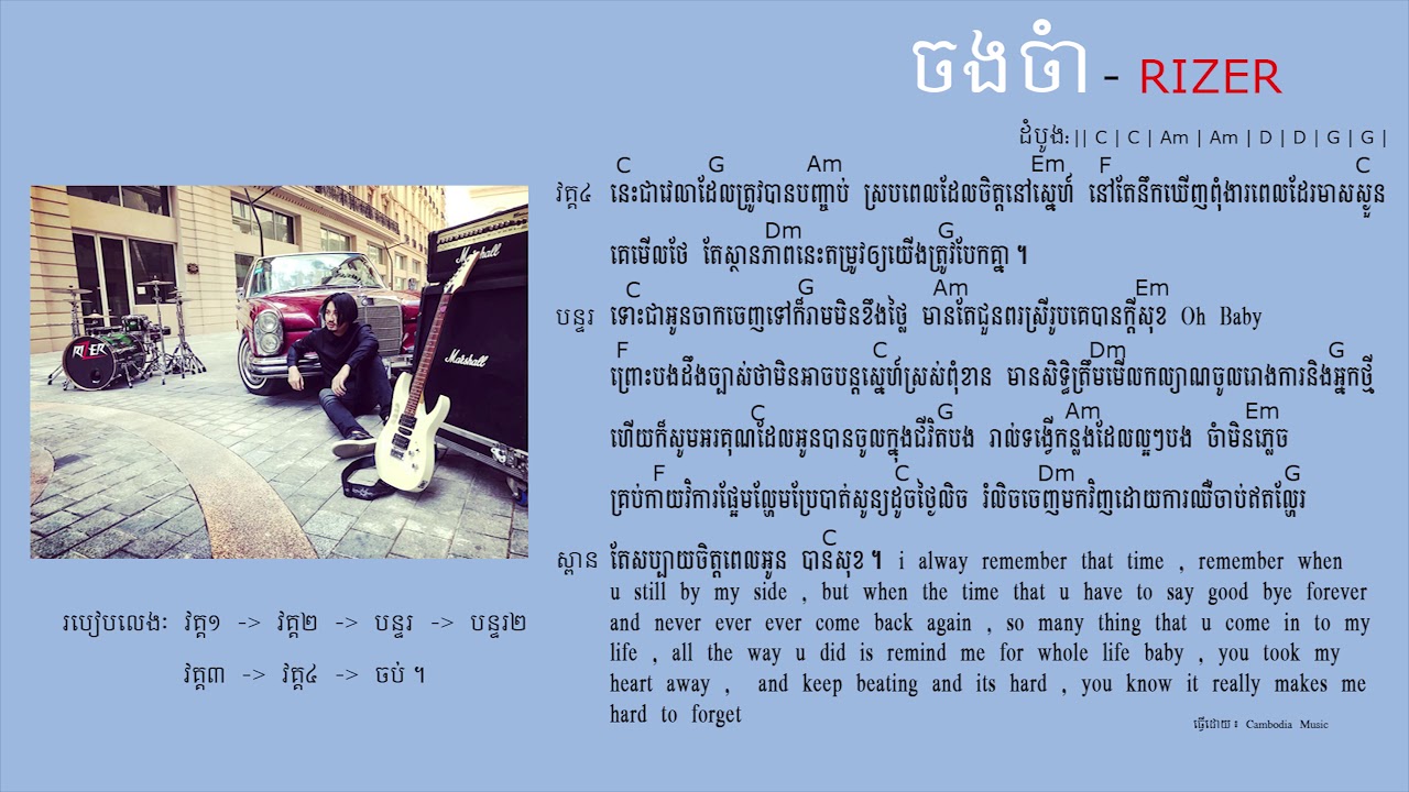 ចងចាំ​ - Rizer ( jong jam ) lyric song