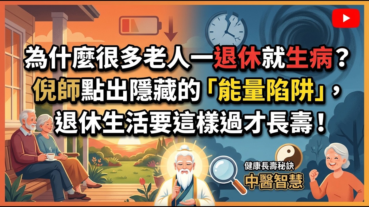 為什麼很多老人一退休就生病？倪師點出隱藏的「能量陷阱」，退休生活要這樣過才長壽！ #退休生活 #倪海廈 #生命能量 #心理重建 #中醫養生 #氣血生化 #晚年福報 #處世之道