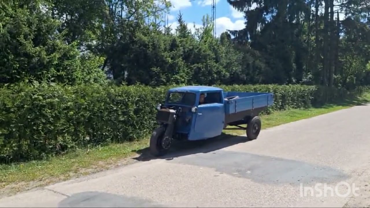 Tempo A400 Dreirad erster Start nach der Restaurierung und erste Probefahrten