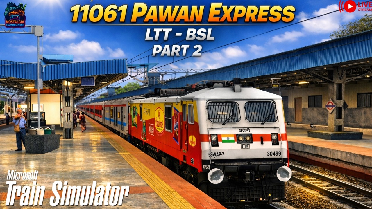🔴 LIVE PAWAN EXPRESS JOURNEY CONTINUES ⚡ Ajni WAP7 | Indian Train Simulator MSTS #shorts #shortsfeed