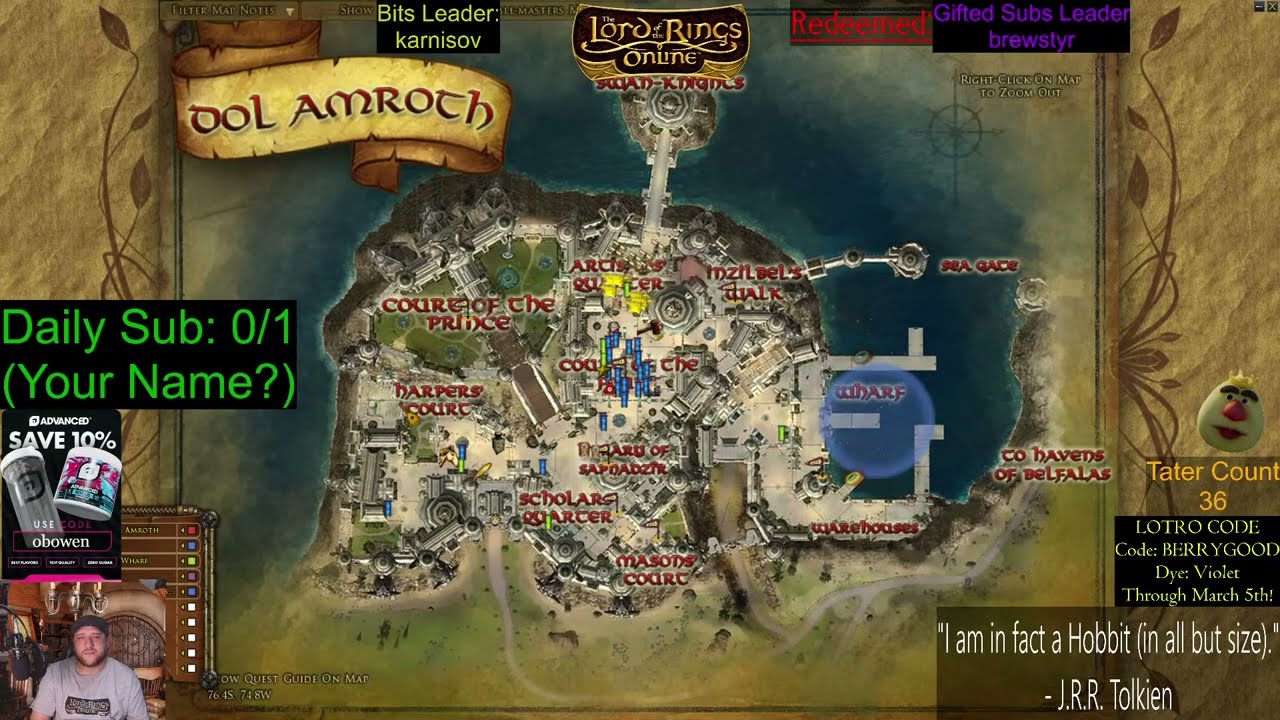 Poteen OBowen playing LOTRO, CAPTAIN (red line) YT: https://youtu.be/KUdRxB5TLk8?si=XAwQQmCCsCsiC6eS