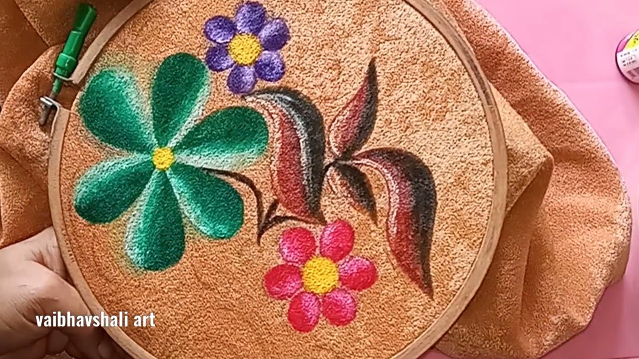 Cloth painting || Fabric painting on pillow cover ||   Easy cloth painting pillow cover design ||