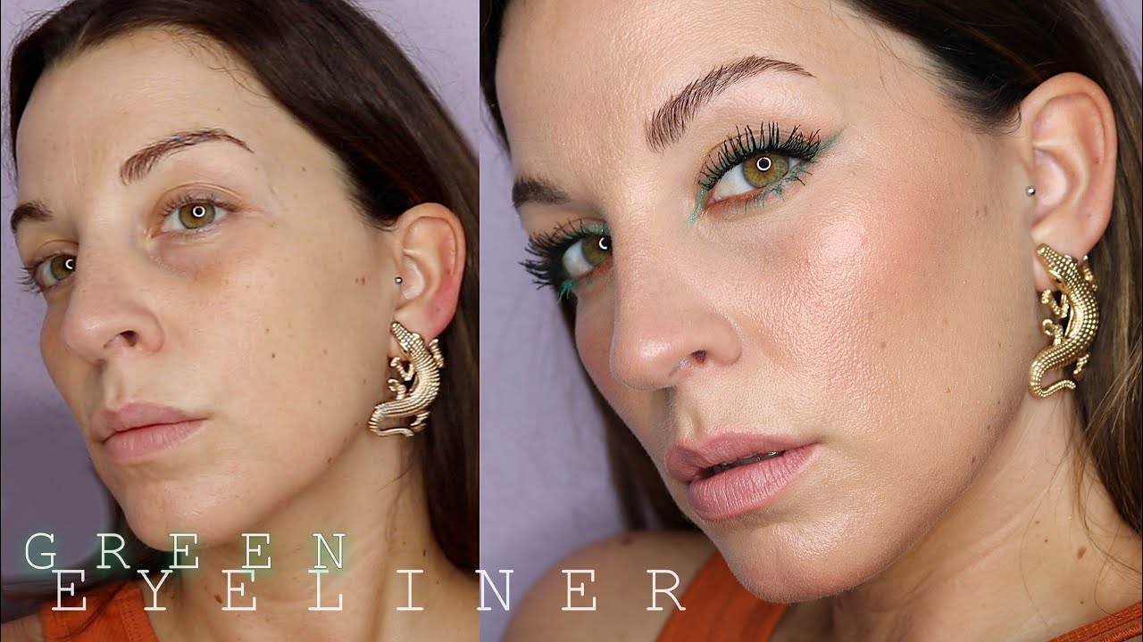 Eyeliner para rasgar la mirada 👁 ⎮@san.sett #greeneyeliner #eyelinerverde